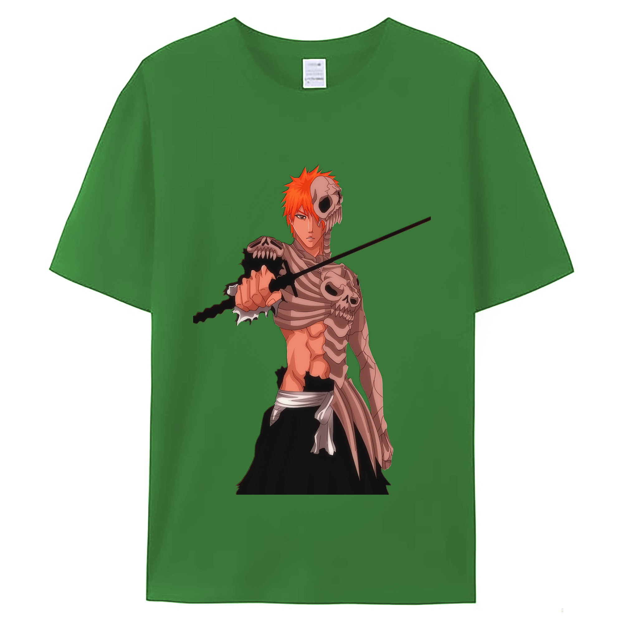 （画像用） ブリーチ 黒崎一護（くろさき いちご）BLEACH Kurosaki Ichigo レディースカジュアルプリントTシャツ（綿100％）